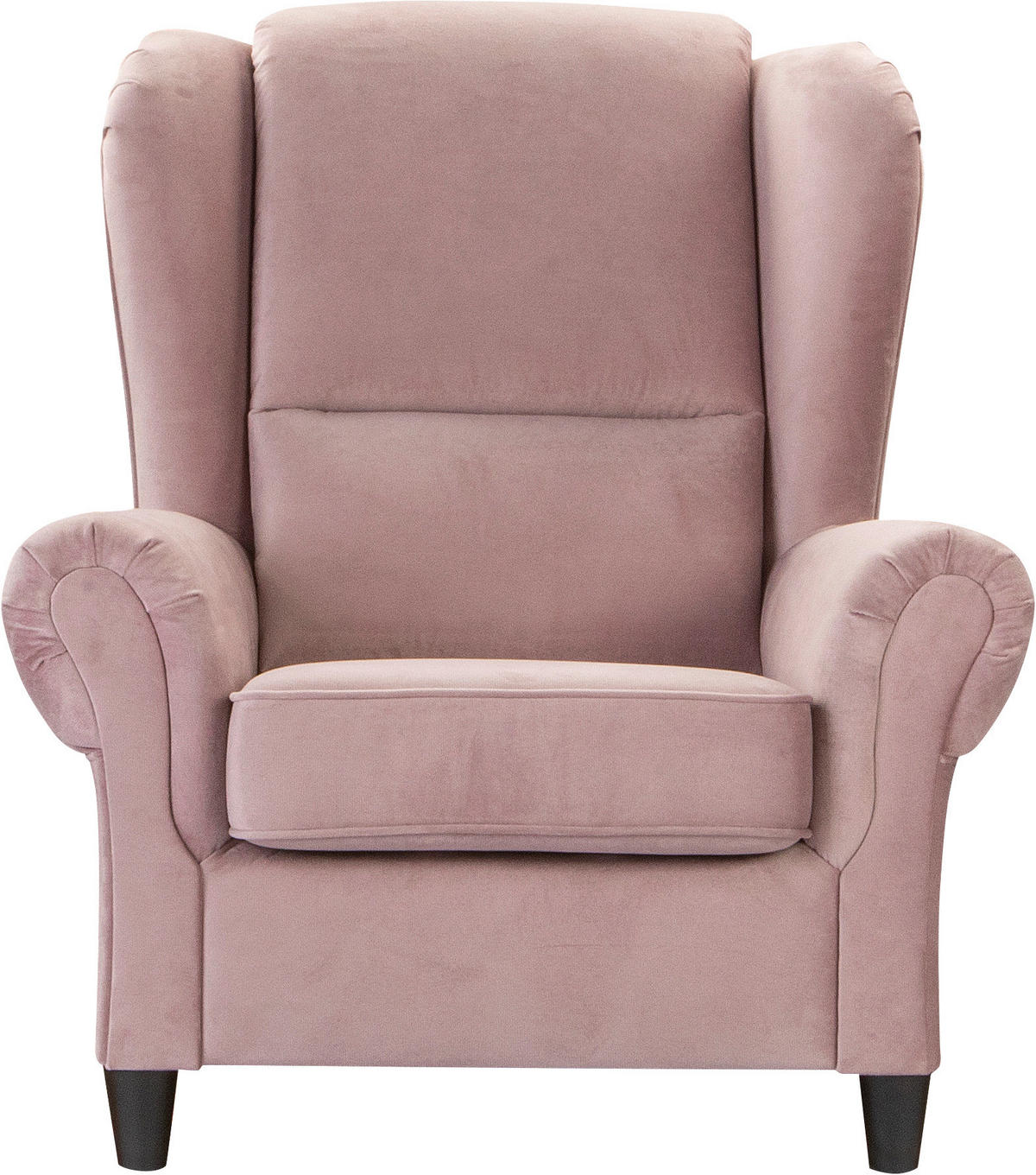 OHRENSESSEL Plüsch Rosa  - Schwarz/Rosa, Design, Holz/Textil (94/112/92cm) - MID.YOU