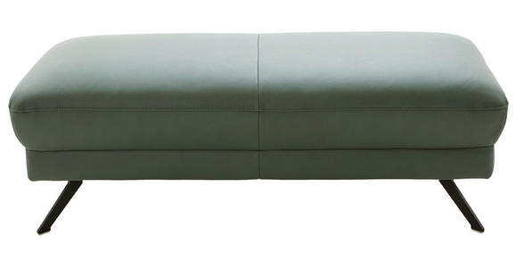 ECKSOFA in Echtleder Opal  - Opal/Schwarz, Design, Leder/Metall (193/332cm) - Dieter Knoll