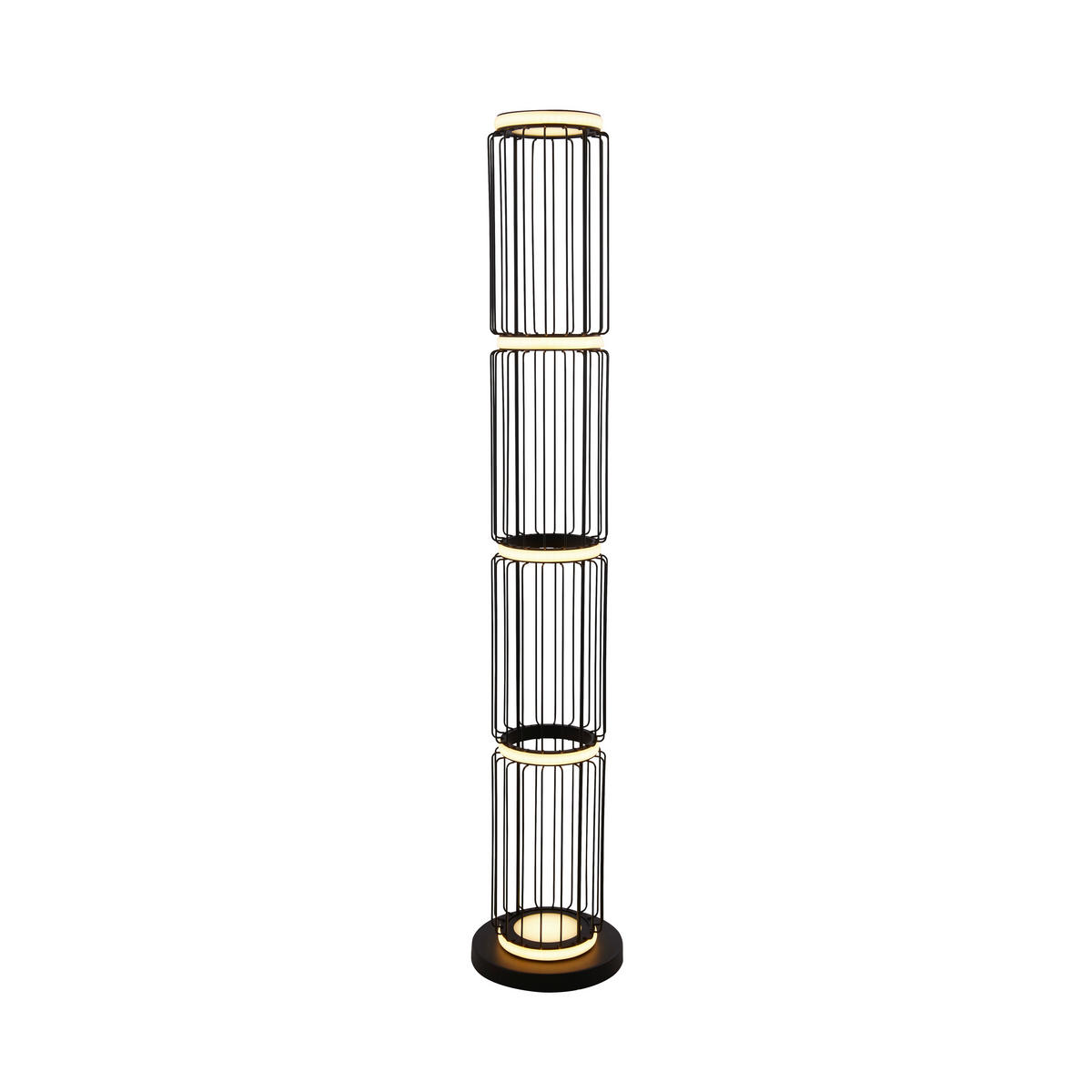 LED-STEHLEUCHTE 22/117 cm    - Schwarz/Weiß, KONVENTIONELL, Glas/Kunststoff (22/117cm) - Searchlight