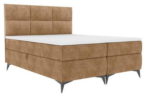 BOXBETT 140/200 cm  in Hellbraun  - Hellbraun/Schwarz, KONVENTIONELL, Textil/Metall (140/200cm) - Carryhome
