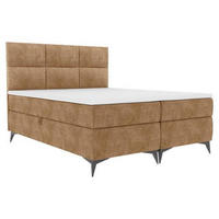 BOXBETT 180/200 cm  in Hellbraun  - Hellbraun/Schwarz, Konventionell, Textil/Metall (180/200cm) - Carryhome