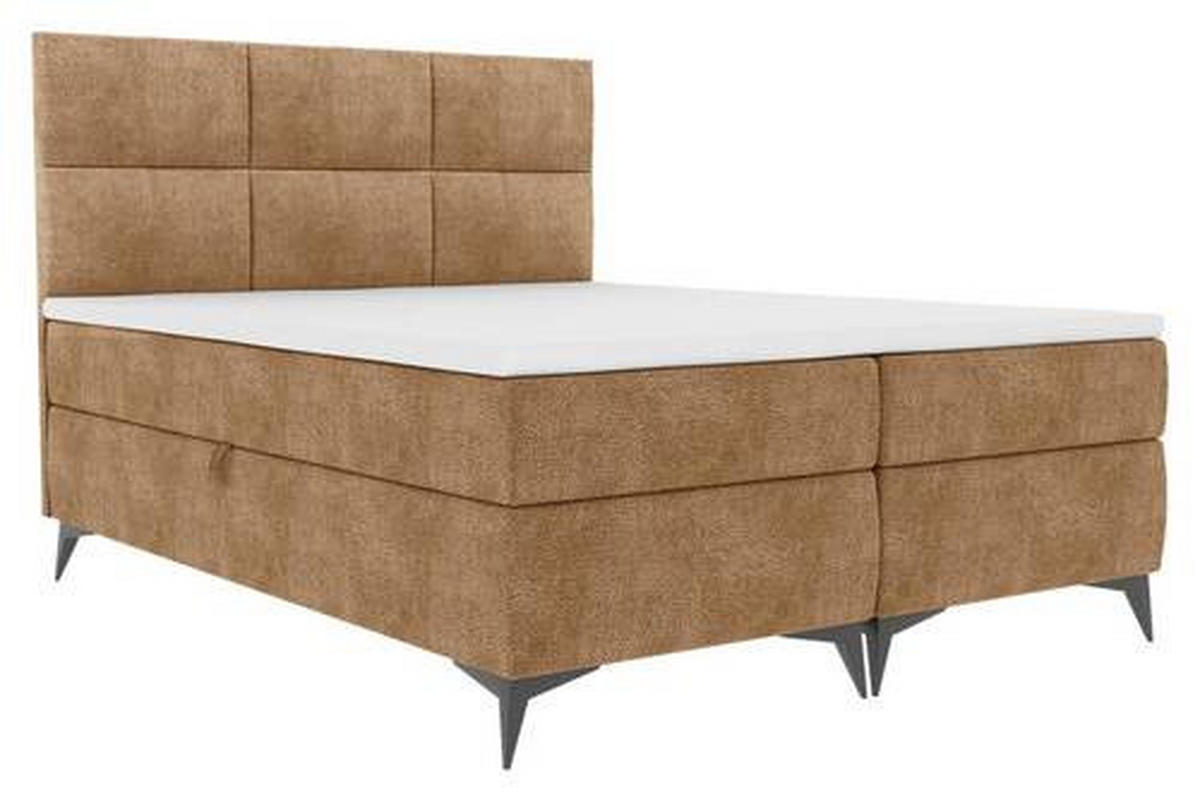 BOXBETT 180/200 cm  in Hellbraun  - Hellbraun/Schwarz, Konventionell, Textil/Metall (180/200cm) - Carryhome