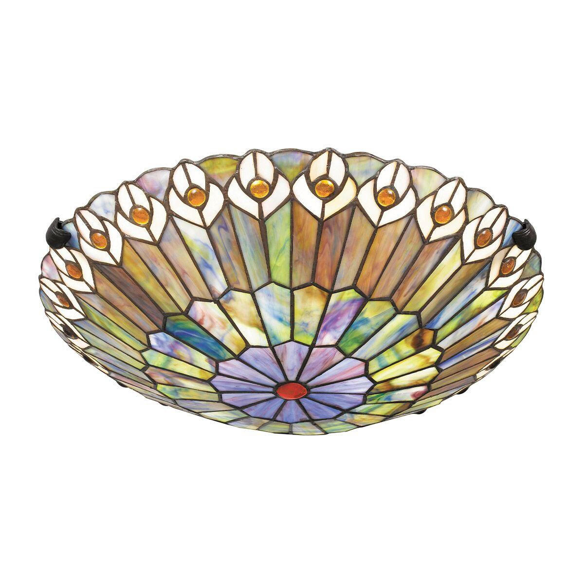 DECKENLEUCHTE  13,5/42,0 cm    - Dunkelbraun/Multicolor, Konventionell, Glas/Metall (13,5/42,0cm) - Elstead Lighting