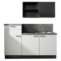 KÜCHENBLOCK 180 cm   in Graphitfarben, Hellgrau  - Dunkelgrau/Hellgrau, Design, Holzwerkstoff/Metall (180cm) - Pino