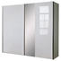 SCHWEBETÜRENSCHRANK 2-türig Grau, Weiß - Chromfarben/Weiß, Design, Glas/Holzwerkstoff (250/216/68cm) - Hom`in SCHWEBETÜRENSCHRANK 2-türig Grau, Weiß - Chromfarben/Weiß, Design, Glas/Holzwerkstoff (250/216/68cm) - Hom`in