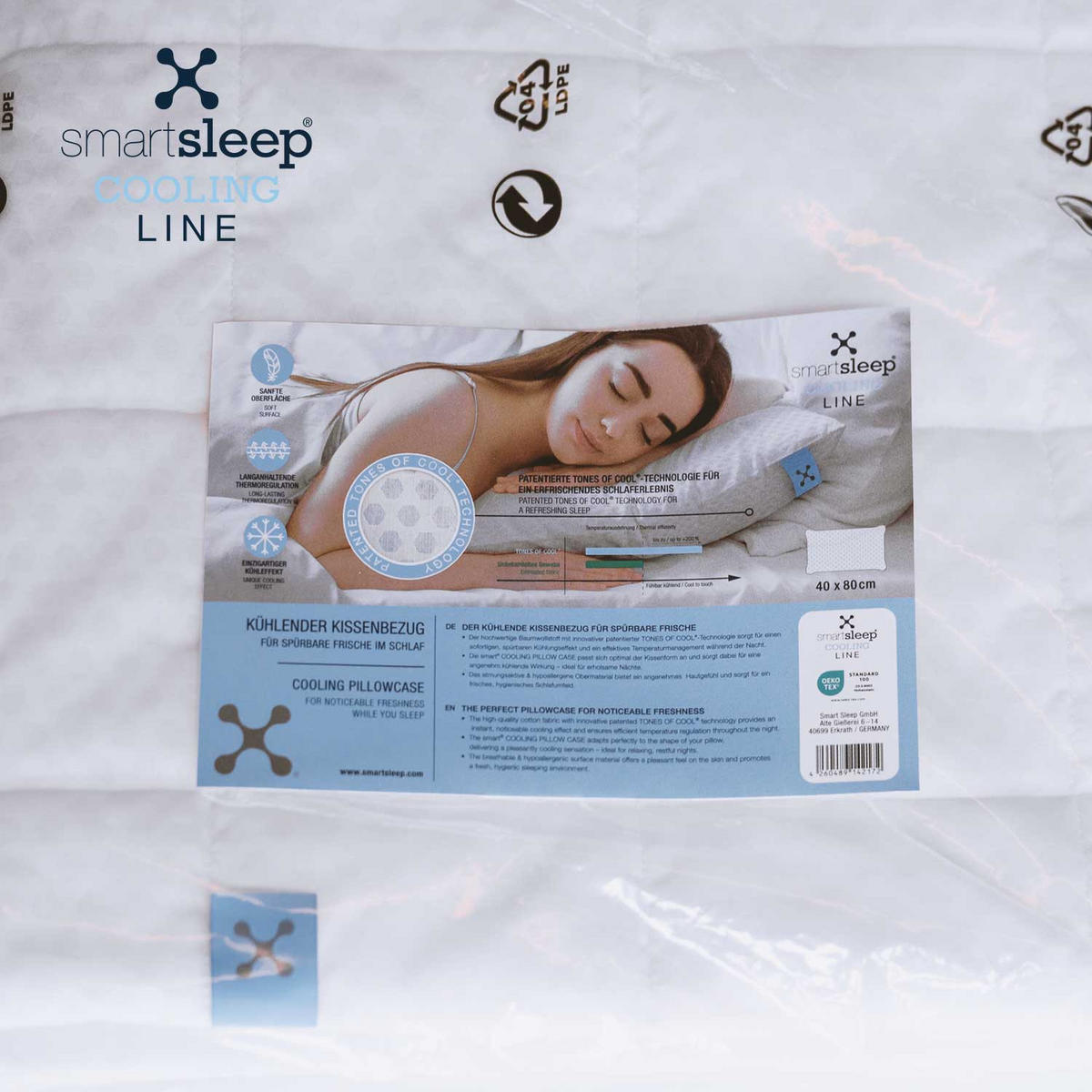 KOPFKISSENBEZUG COOLING 40/80 cm  - Weiß, Basics, Textil (40/80cm) - Smartsleep