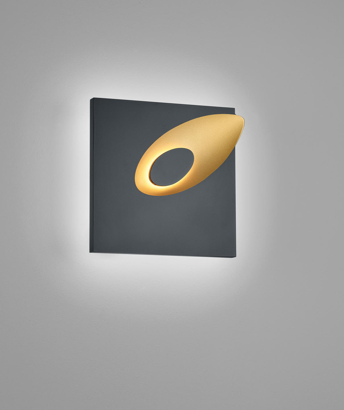 LED-WANDLEUCHTE Tail   - Goldfarben/Schwarz, Design, Metall (21/20/5,5cm) - Helestra