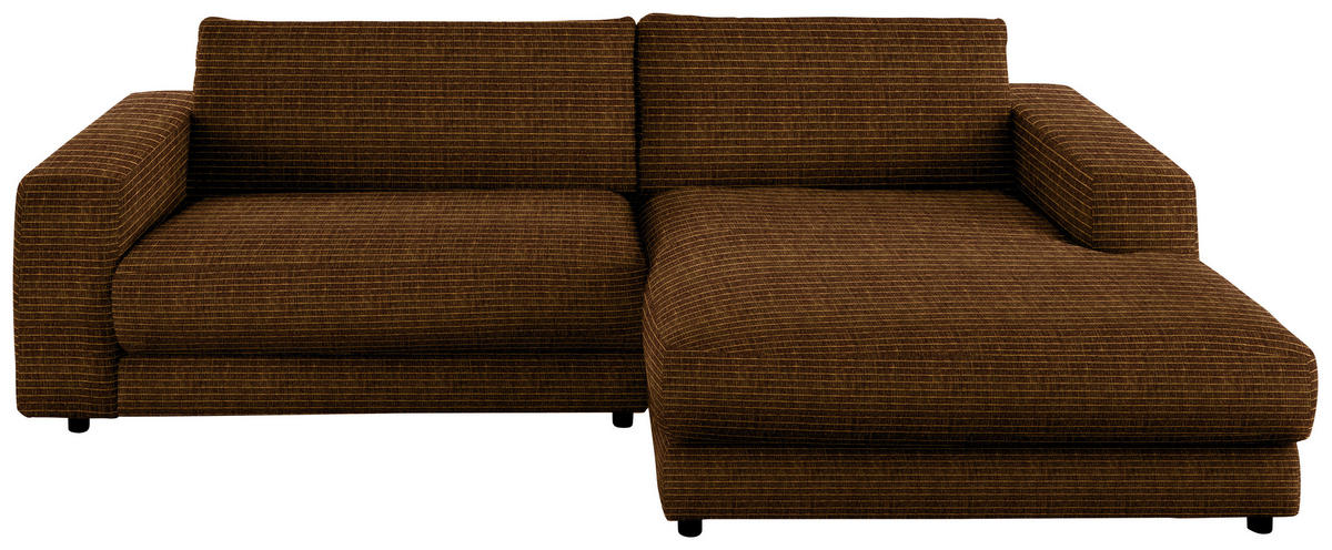 ECKSOFA in Chenille Messingfarben  270/190 cm  - Messingfarben/Schwarz, Design, Kunststoff/Textil (270/190cm) - Lomoco