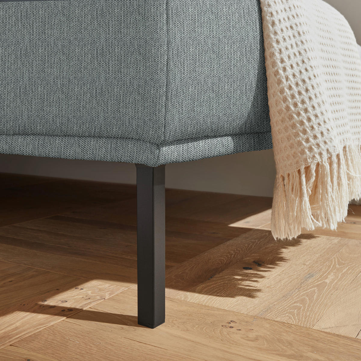 ECKSOFA  in Flachgewebe Grau  308/270 cm  - Schwarz/Grau, Design, Textil/Metall (308/270cm) - Pure Home Lifestyle