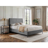 BOXSPRINGBETT 120/200 cm  in Grau  - Schwarz/Naturfarben, MODERN, Holzwerkstoff/Textil (120/200cm) - MID.YOU