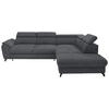 ECKSOFA in Webstoff Anthrazit  - Anthrazit/Schwarz, Design, Textil/Metall (277/237cm) - Stylife