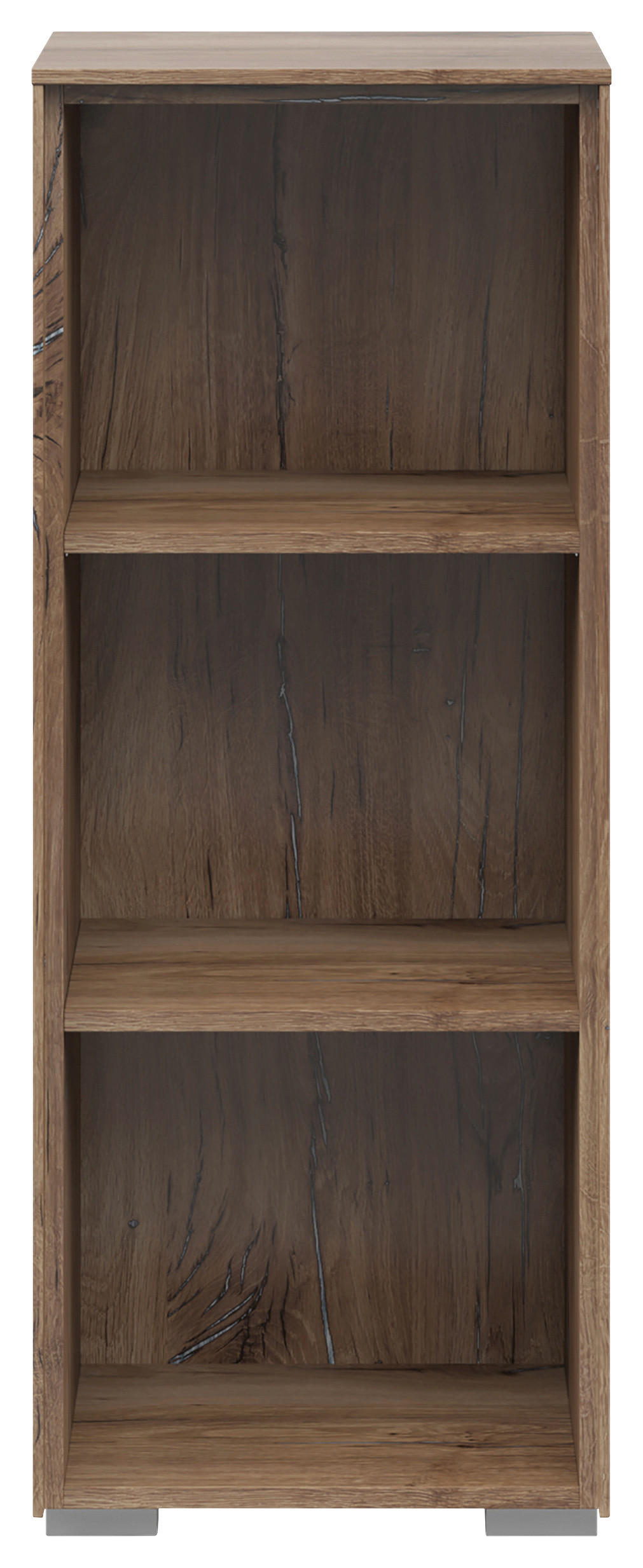 AKTENREGAL Eiche dunkel  - Eiche dunkel/Silberfarben, KONVENTIONELL, Holzwerkstoff/Kunststoff (43/110/37cm) - Voleo