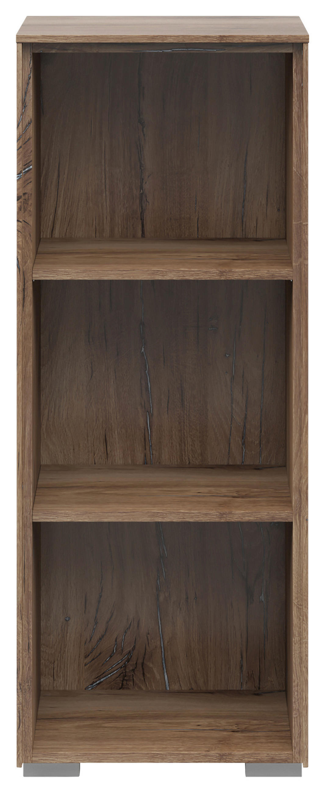 AKTENREGAL Eiche dunkel  - Eiche dunkel/Silberfarben, KONVENTIONELL, Holzwerkstoff/Kunststoff (43/110/37cm) - Voleo