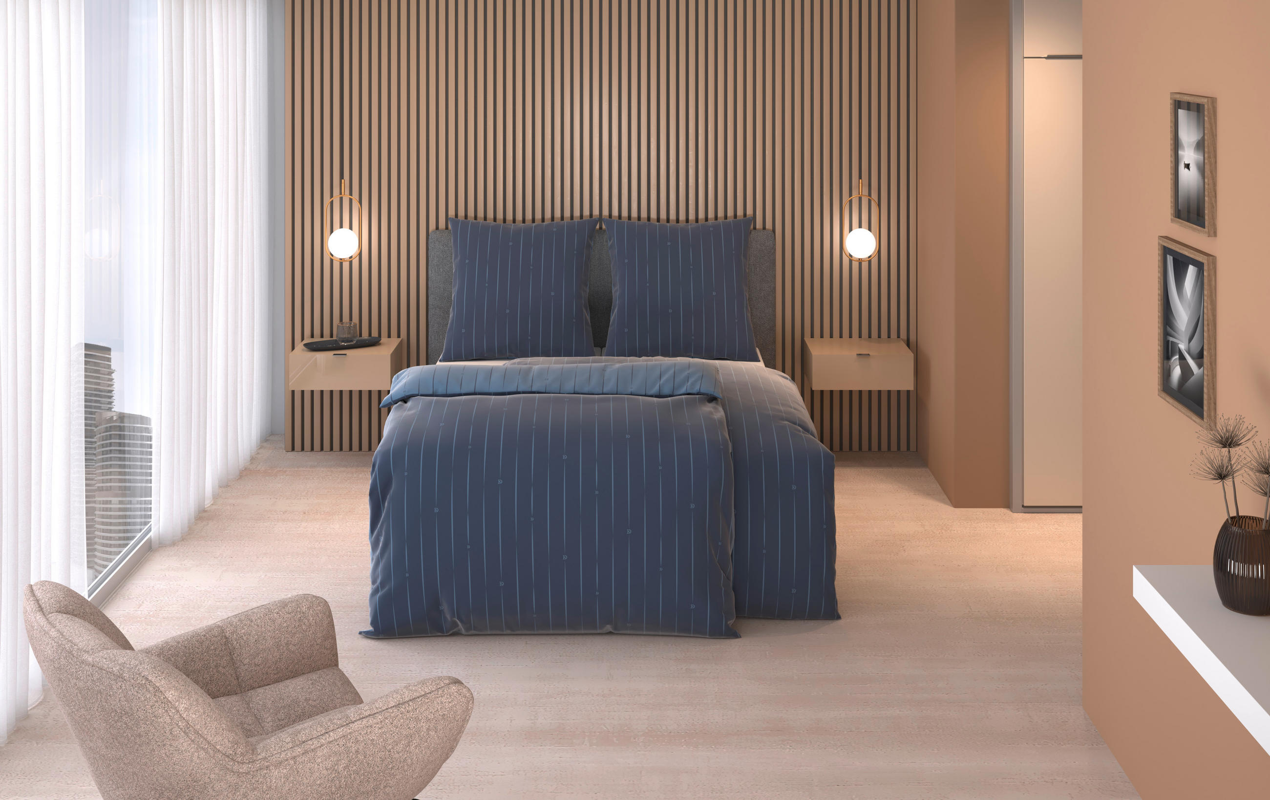 WENDEBETTWÄSCHE STRIPES DK Satin 200/200 cm  - Blau, Design, Textil (200/200cm) - Dieter Knoll