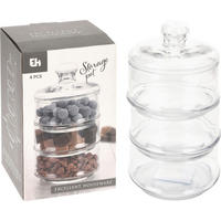 SKLENĚNÁ DÓZA NA POTRAVINY  - vícebarevná, Basics (13/13/21cm)