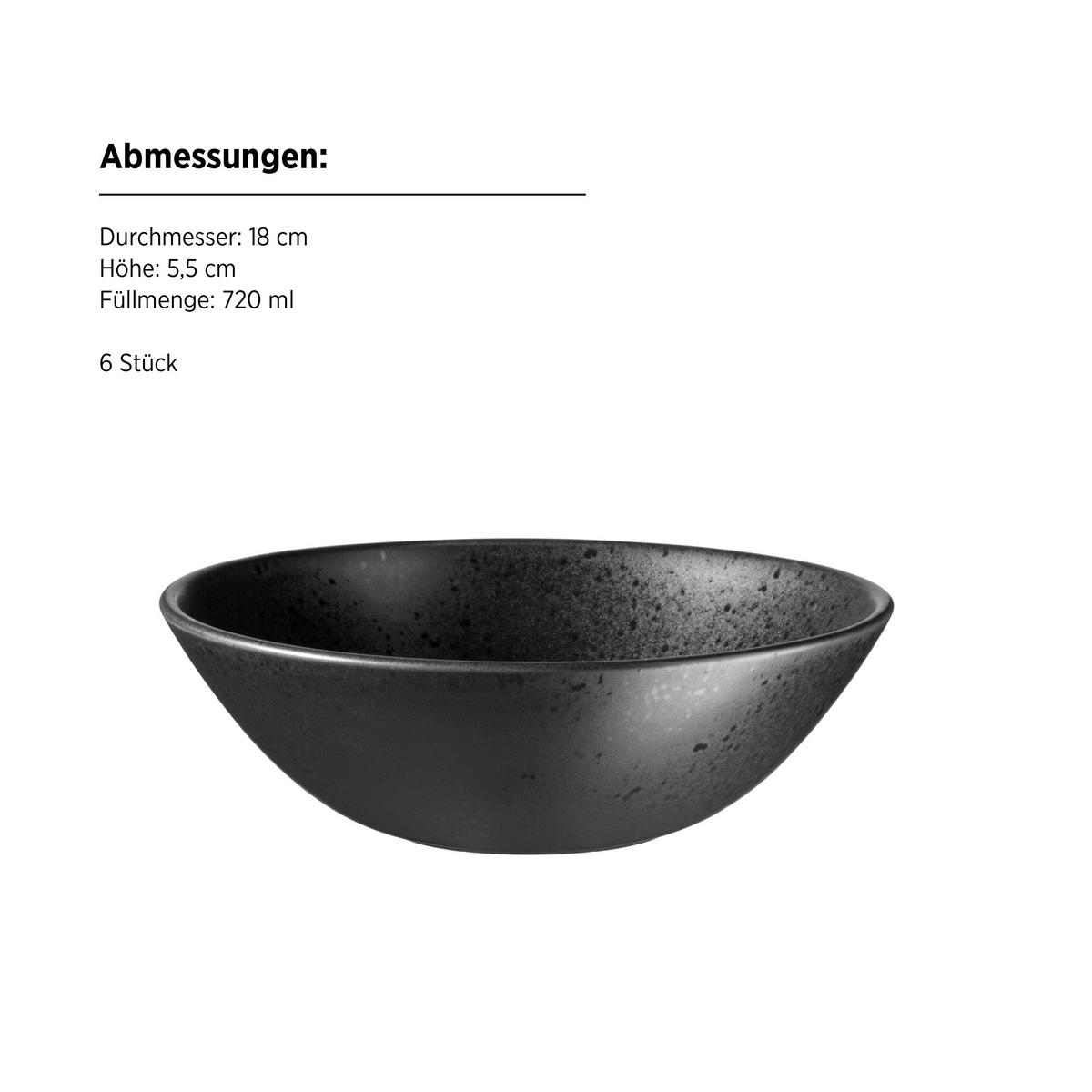 FRÜHSTÜCKSSET Essential  - Schwarz, Trend, Keramik - Mäser