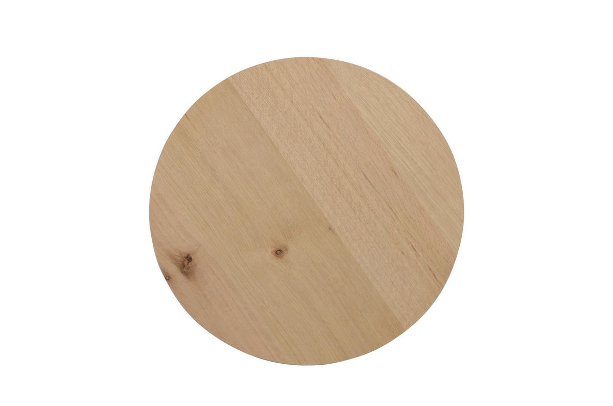 BEISTELLTISCH 50/50/48 cm Eiche furniert Schwarz, Eichefarben rund  - Eichefarben/Schwarz, KONVENTIONELL, Holz/Metall (50/50/48cm) - Stylife