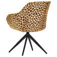 ARMLEHNSTUHL  Sitzfläche 360° drehbar Flachgewebe, Mikrofaser  - Schwarz/Braun, Design, Textil/Metall (60/83/65cm) - Landscape