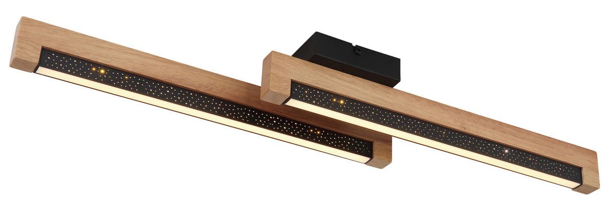LED-DECKENLEUCHTE    70/13/8 cm  - Weiss/Dunkelbraun, Natur, Kunststoff/Metall (70/13/8cm) - Globo