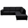 ECKSOFA  in Echtleder Schwarz  248/235 cm  - Alufarben/Schwarz, Design, Leder/Metall (248/235cm) - Beldomo Premium