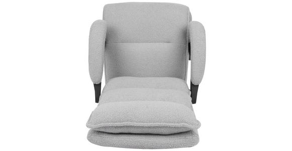 CHEFSESSEL Teddystoff Hellgrau - Hellgrau/Schwarz, Design, Kunststoff/Textil (64,5/112/120/65cm) - Carryhome