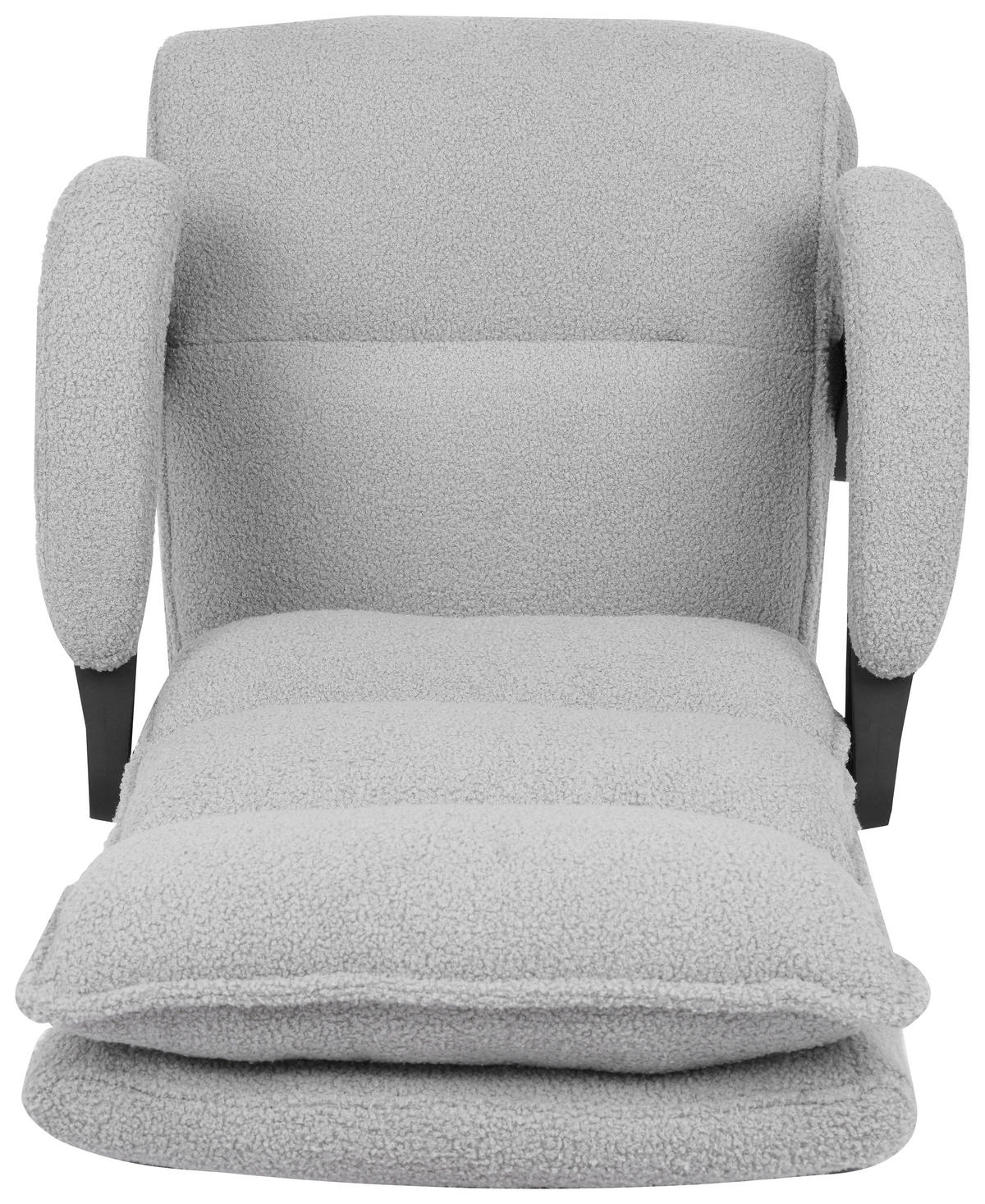CHEFSESSEL Teddystoff Hellgrau  - Hellgrau/Schwarz, Design, Kunststoff/Textil (64,5/112/120/65cm) - Carryhome