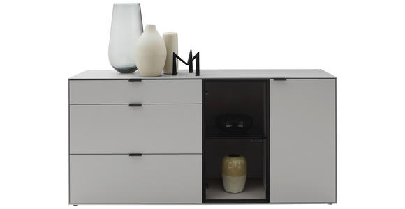 SIDEBOARD 181,9/87,9/45,2 cm  - Schwarz/Grau, Design, Glas/Holz (181,9/87,9/45,2cm) - Dieter Knoll