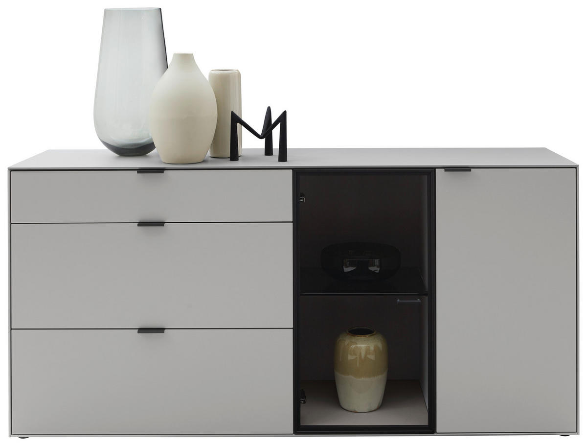 SIDEBOARD Grau  181,9/87,9/45,2 cm  - Schwarz/Grau, Design, Glas/Holz (181,9/87,9/45,2cm) - Dieter Knoll