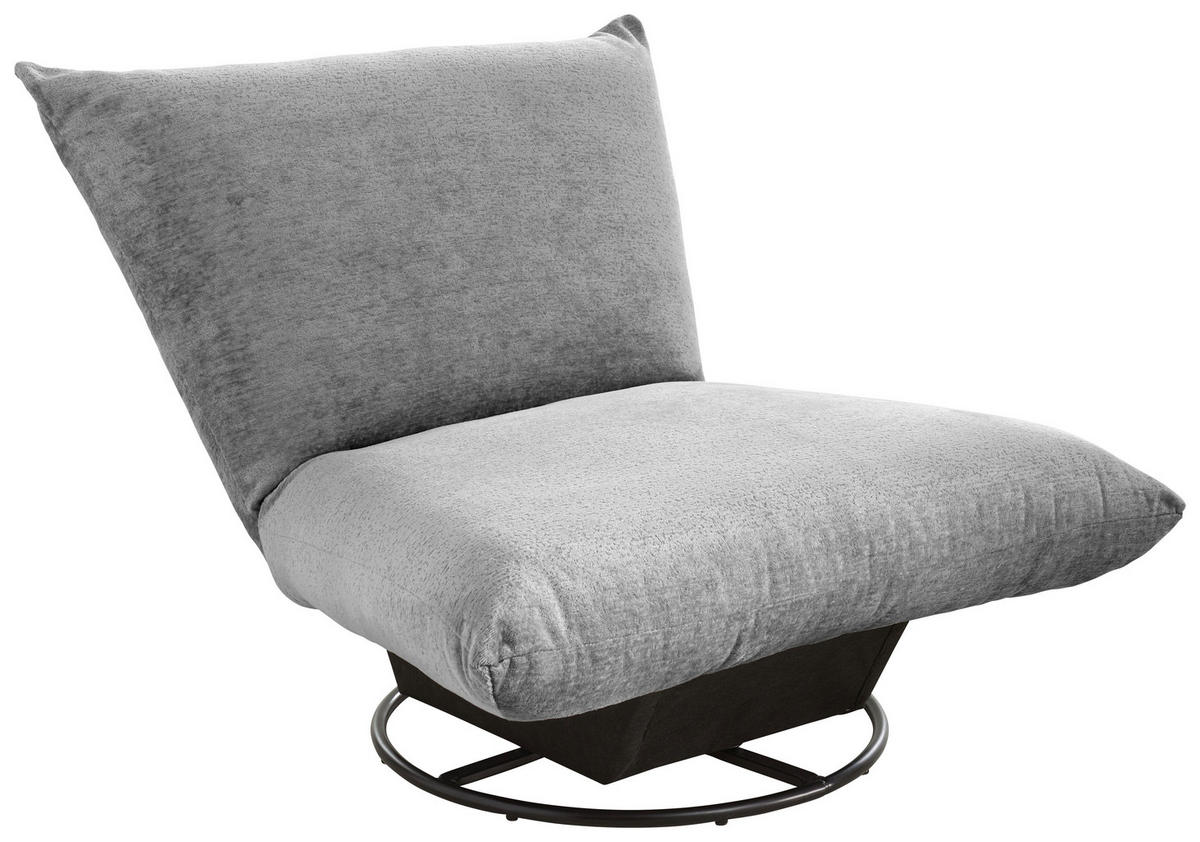 RELAXSESSEL Bouclé    - Blau/Schwarz, Design, Textil/Metall (100/78/96cm) - Livetastic