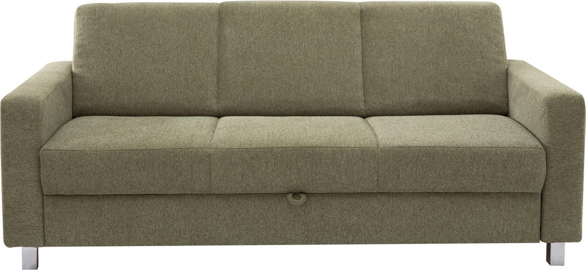 3-SITZER-SOFA in Flachgewebe Grün  - Chromfarben/Grün, Design, Textil/Metall (195/83/85cm) - Xora