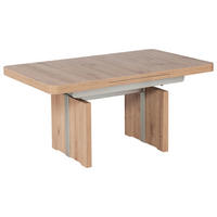 COUCHTISCH 110-150/68/53-72 cm rechteckig Silberfarben, Wildeiche  - Wildeiche/Silberfarben, Design, Holzwerkstoff (110-150/68/53-72cm) - Venda