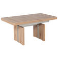 COUCHTISCH 110-150/68/53-72 cm rechteckig Silberfarben, Wildeiche  - Wildeiche/Silberfarben, Design, Holzwerkstoff (110-150/68/53-72cm) - Venda
