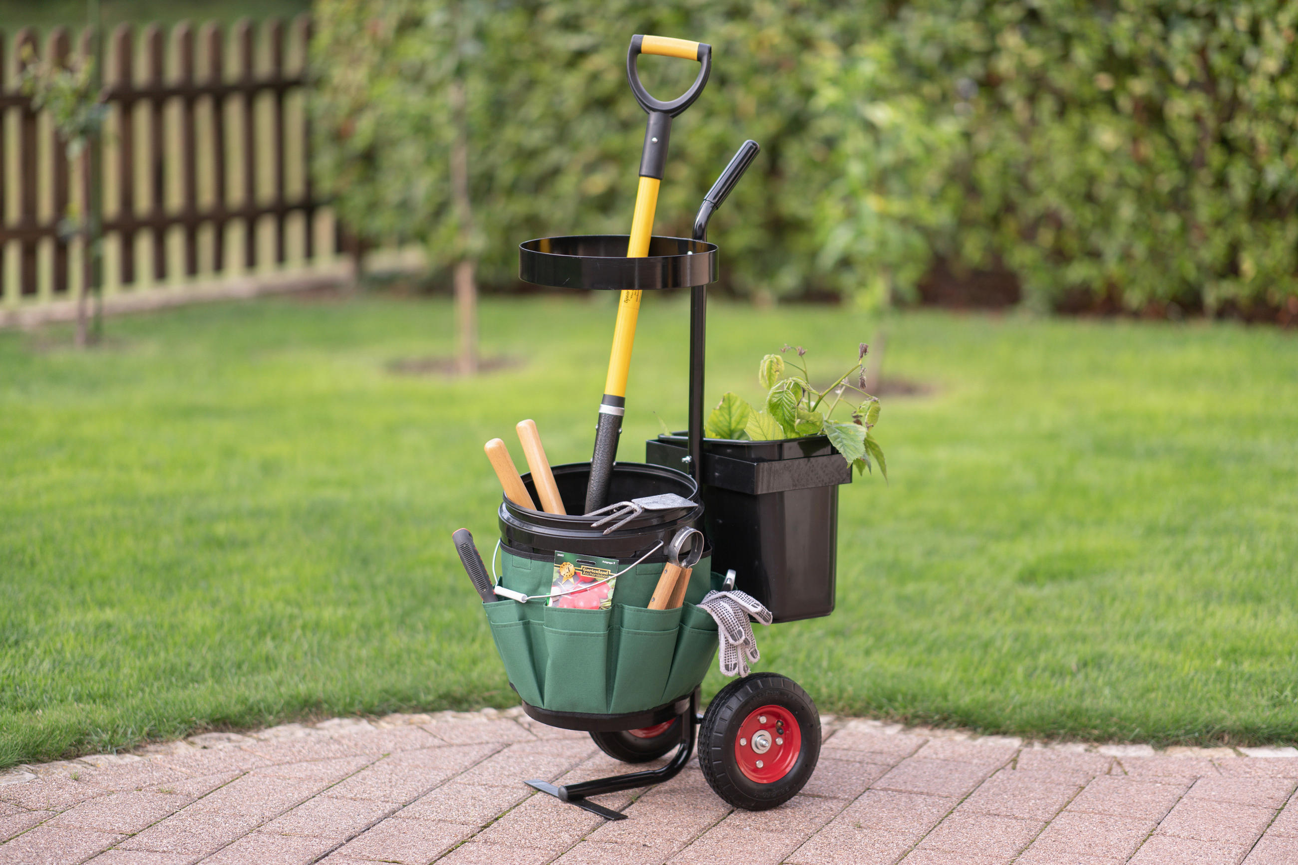 GARTENKARRE - Schwarz, KONVENTIONELL, Metall (56/104/40cm) - Ambia Garden