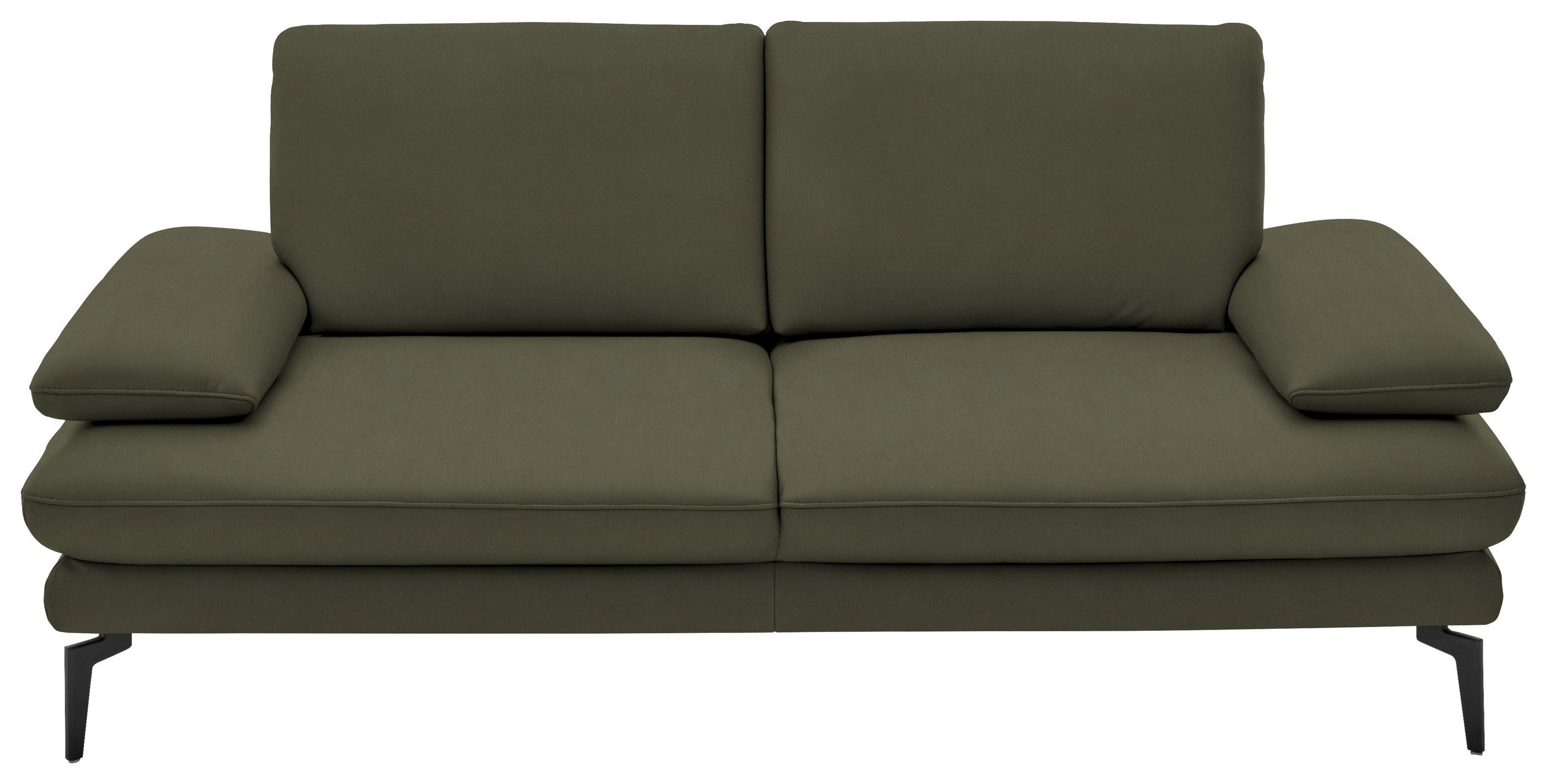 2,5-SITZER in Leder Grün  - Schwarz/Grün, Design, Leder/Metall (196/86/104cm) - Dieter Knoll