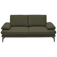 2,5-SITZER in Leder Grün  - Schwarz/Grün, Design, Leder/Metall (196/86/104cm) - Dieter Knoll
