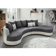 WOHNLANDSCHAFT Grau, Weiß Flachgewebe  - Schwarz/Weiß, Design, Kunststoff/Textil (306/74/183cm) - Carryhome