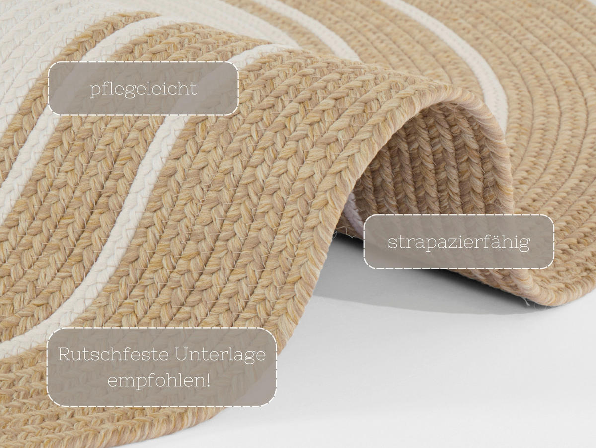 OUTDOORTEPPICH 200 cm Braided Beige, Creme  - Beige/Creme, Design, Kunststoff (200cm) - Hanse Home