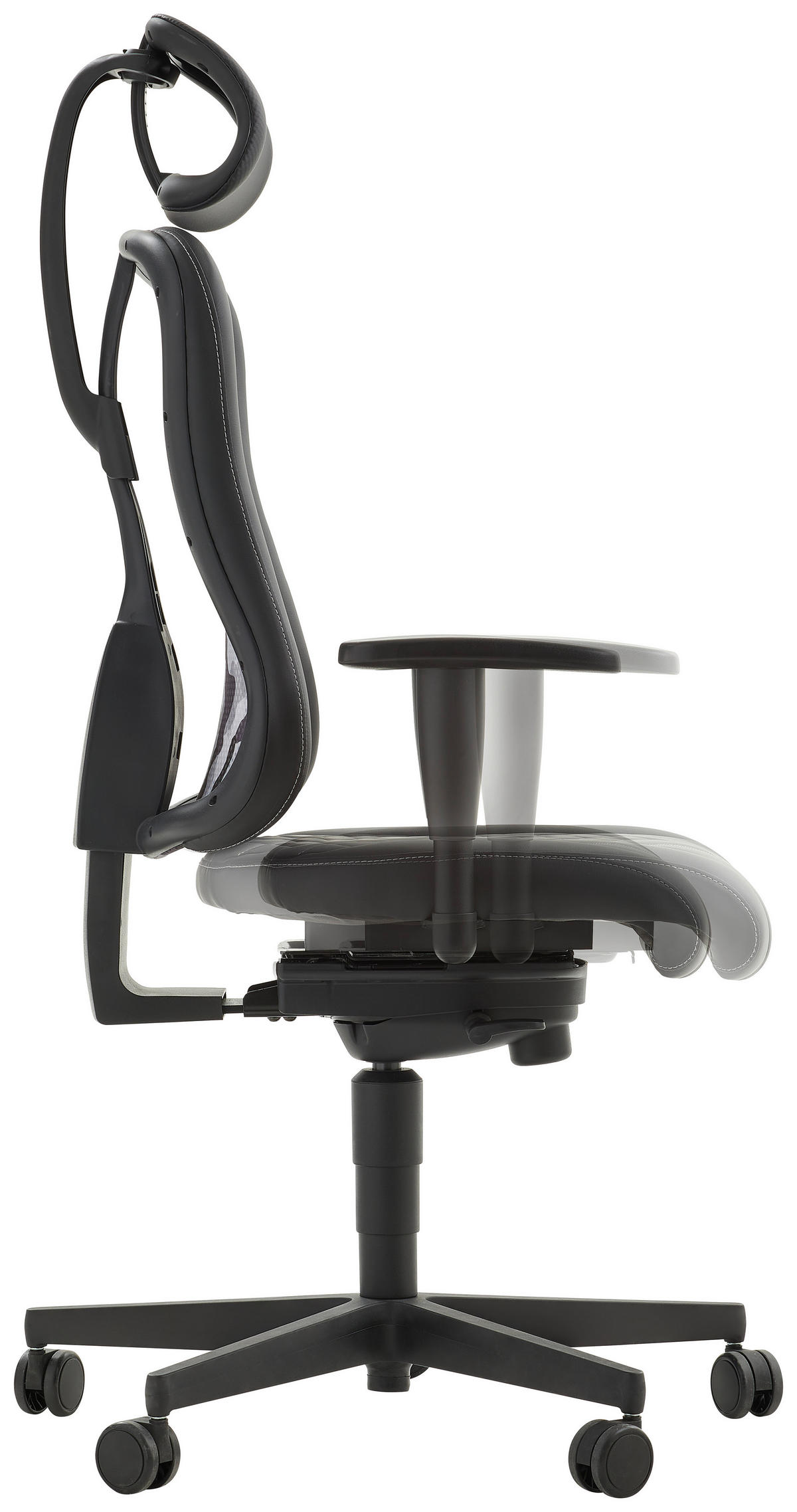 GAMINGSTUHL  in Lederlook Grau, Schwarz  - Schwarz/Grau, Design, Kunststoff/Textil (47,5/99-127/44cm) - Dieter Knoll