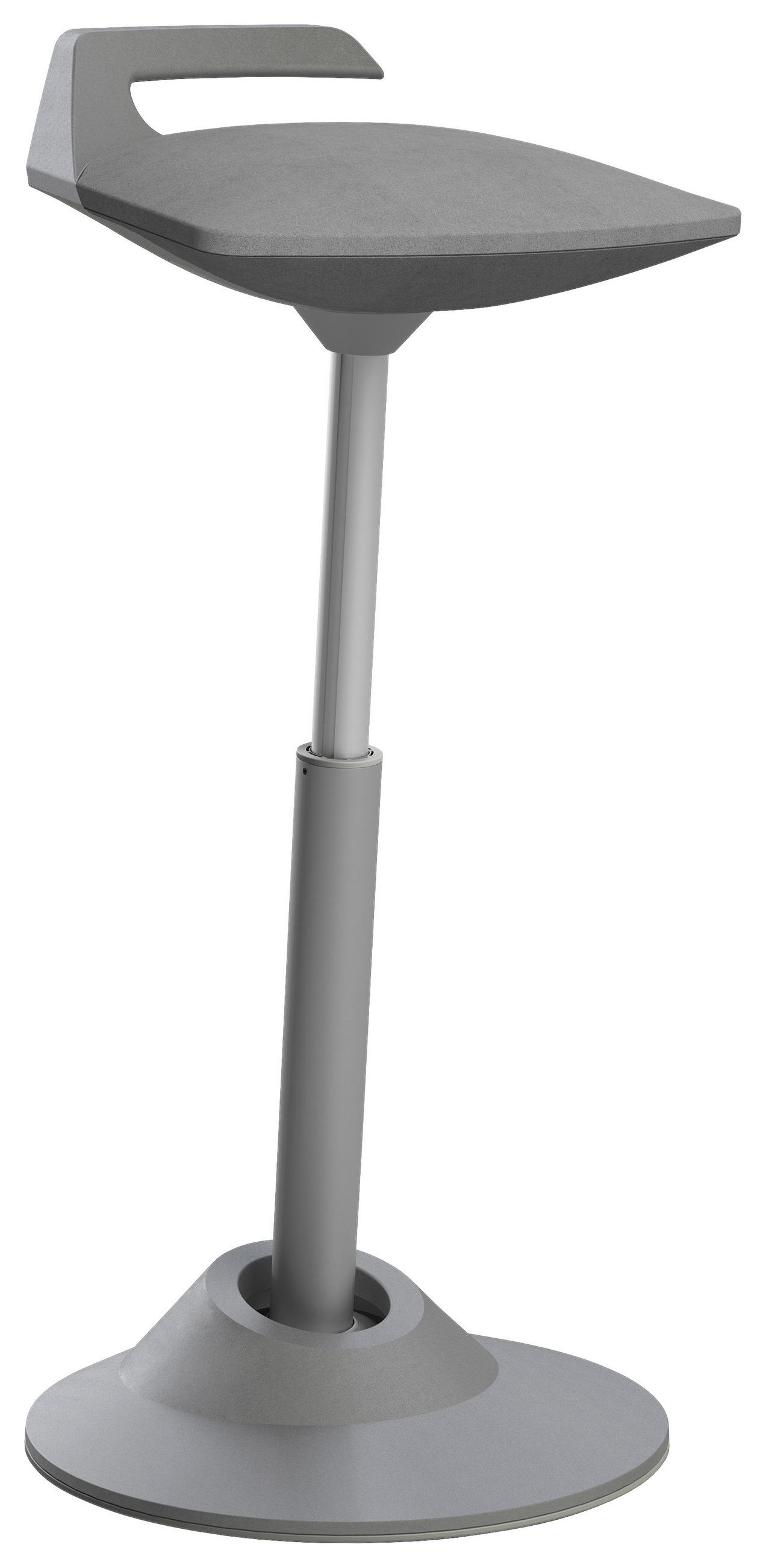 Bürohocker Mikrofaser Grau  - Grau, Basics, Textil/Metall (38/51-84/38cm) - Aeris