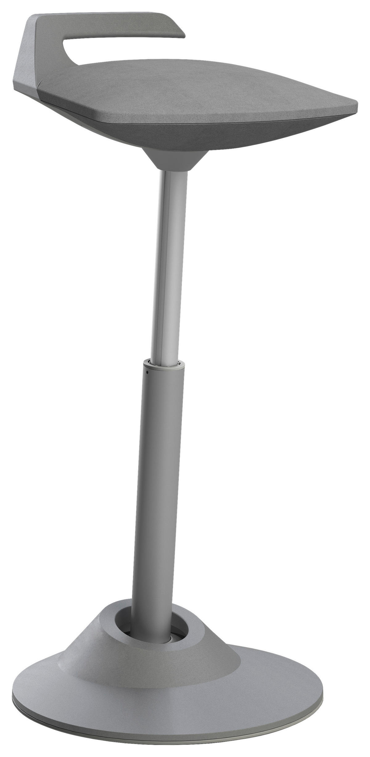 Bürohocker Mikrofaser Grau  - Grau, Basics, Textil/Metall (38/51-84/38cm) - Aeris