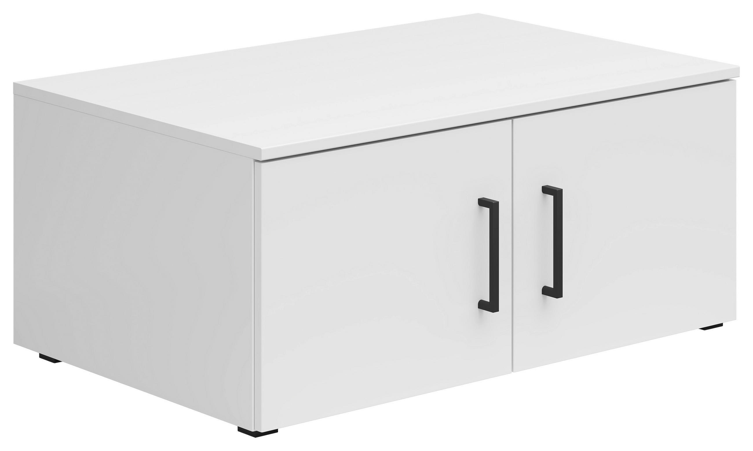 AUFSATZSCHRANK 80/35/52 cm in - Schwarz/Weiß, MODERN, Holzwerkstoff/Kunststoff (80/35/52cm) - Carryhome