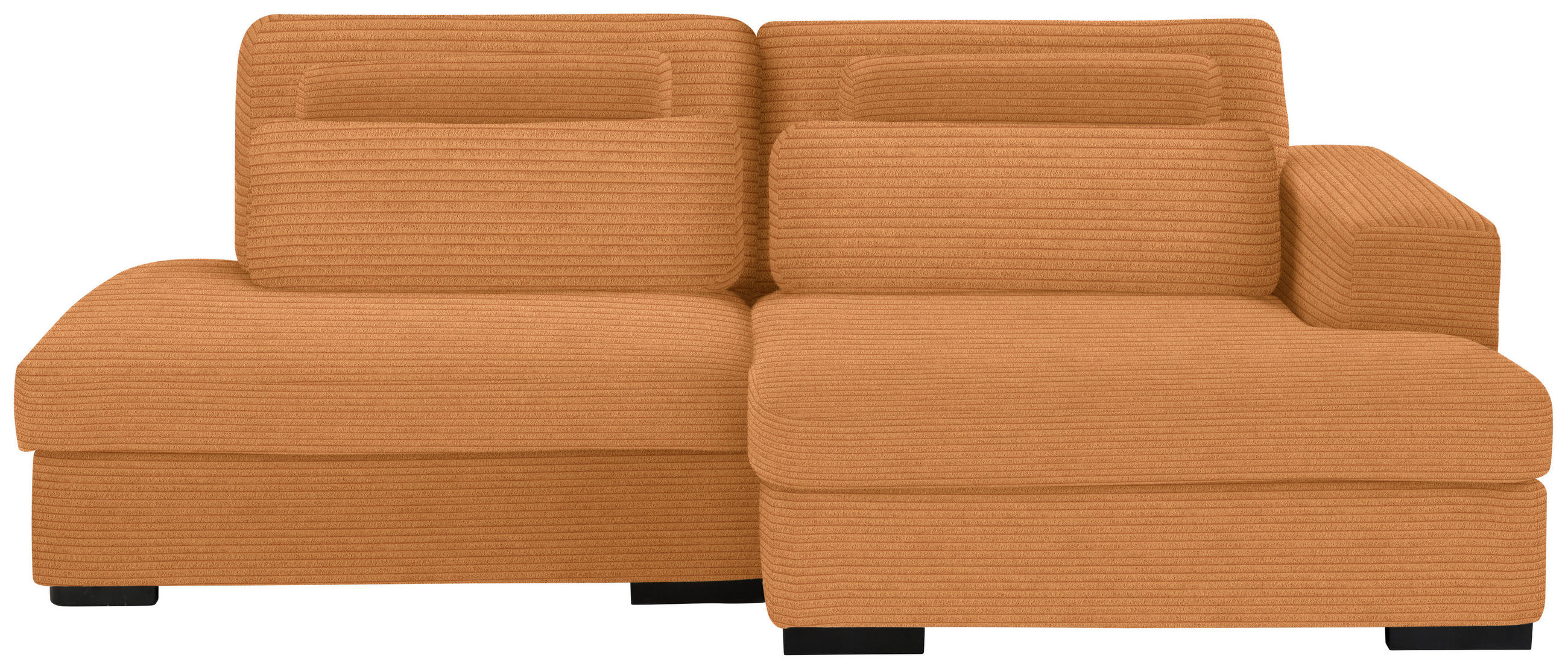 ECKSOFA in Cord, Velours Rostfarben  - Rostfarben/Schwarz, Design, Kunststoff/Textil (223/158cm) - Lomoco