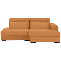ECKSOFA in Cord, Velours Rostfarben  - Rostfarben/Schwarz, Design, Kunststoff/Textil (223/158cm) - Lomoco
