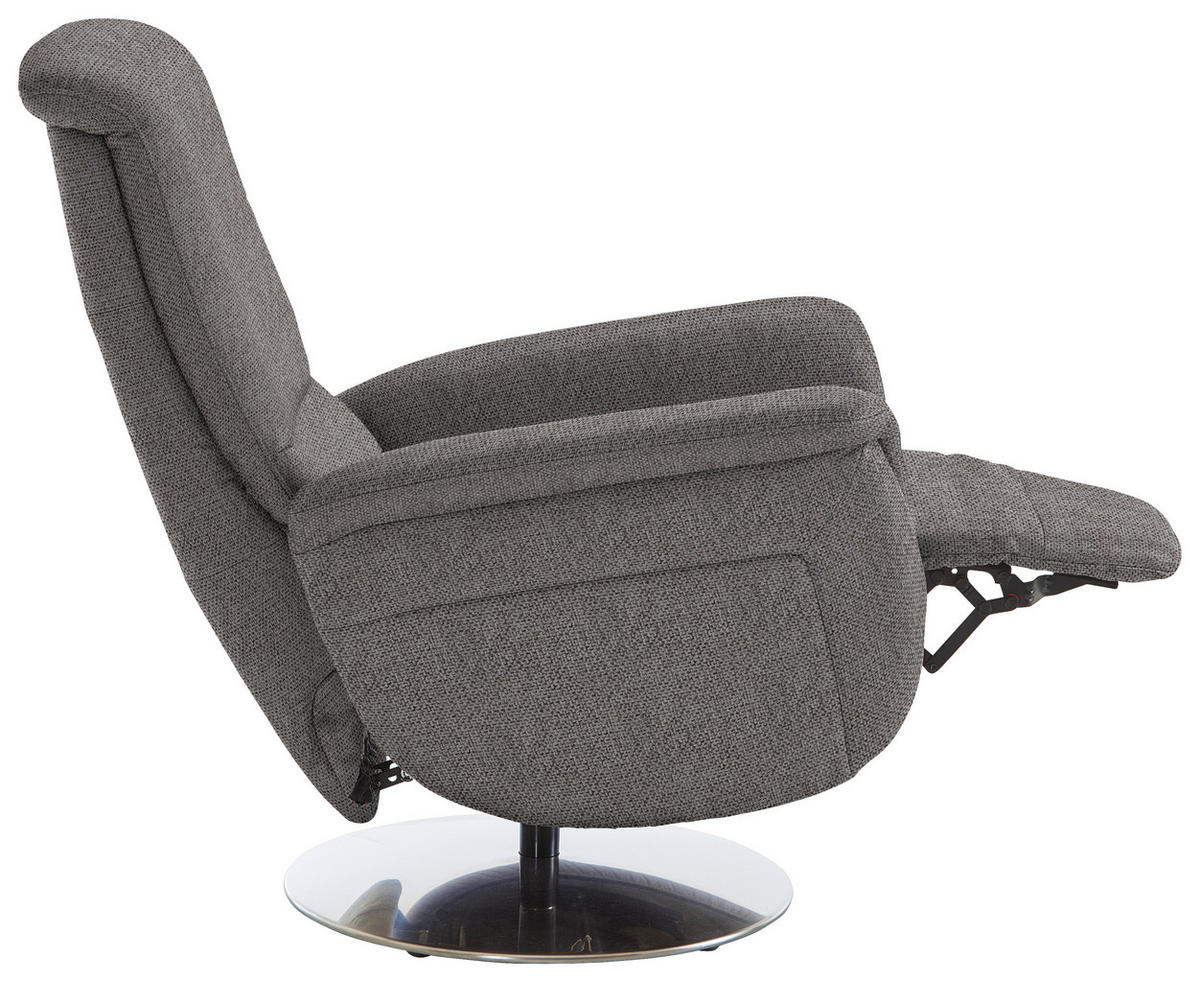 RELAXSESSEL Textil Dunkelbraun  - Edelstahlfarben/Dunkelbraun, Konventionell, Textil/Metall (79/112/94cm) - Beldomo Premium