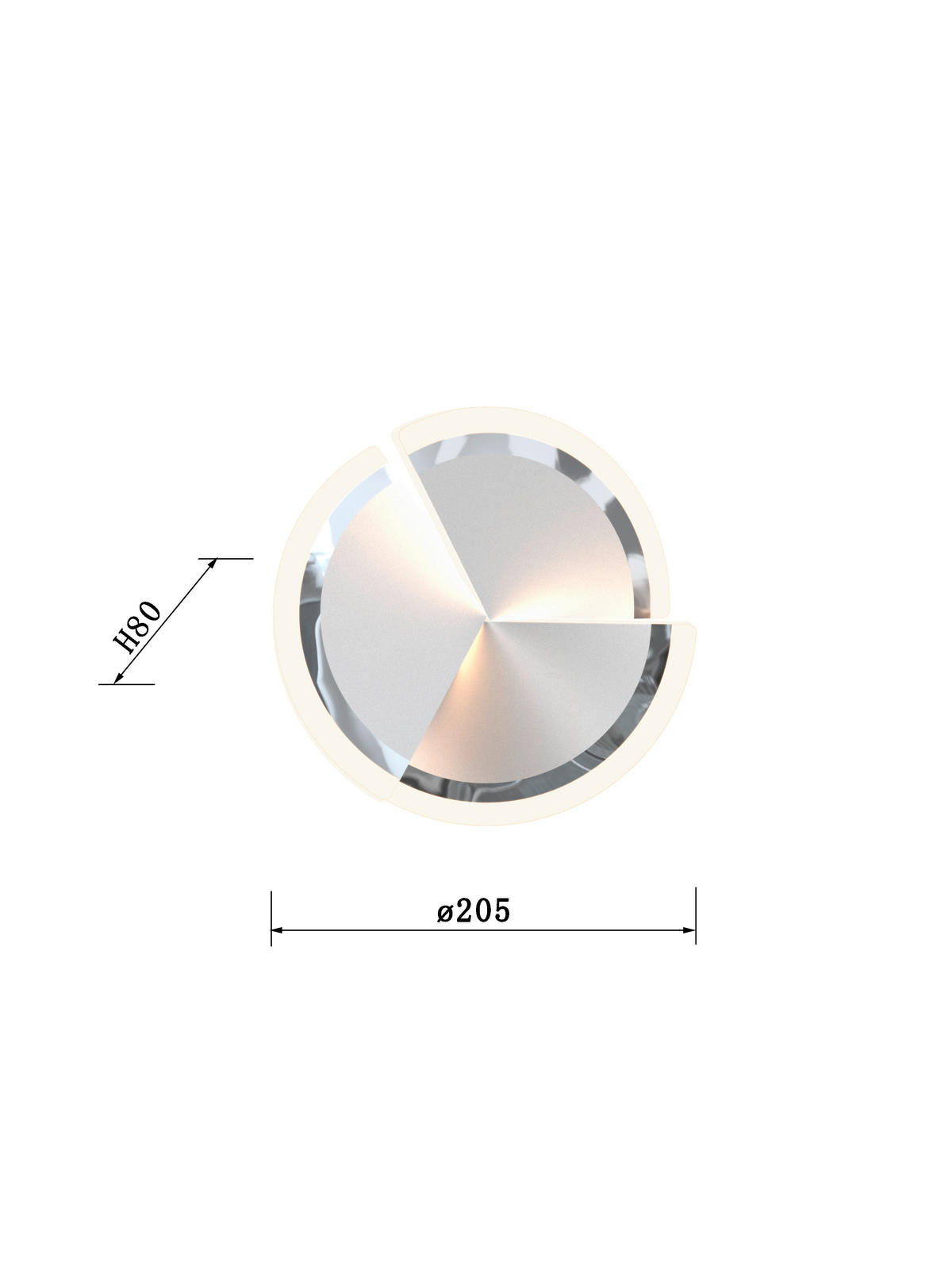 APLICĂ DE PERETE CU LED - alb/culoare crom, Design, plastic/metal (20,5/8cm) - Wofi