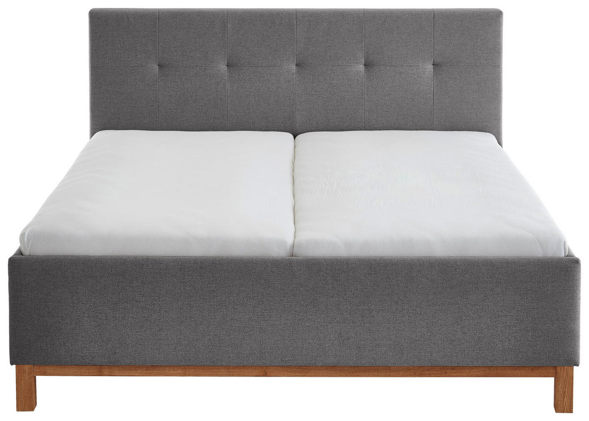 POLSTERBETT 180/200 cm  in Anthrazit  - Eichefarben/Anthrazit, MODERN, Holz/Textil (180/200cm) - Livetastic