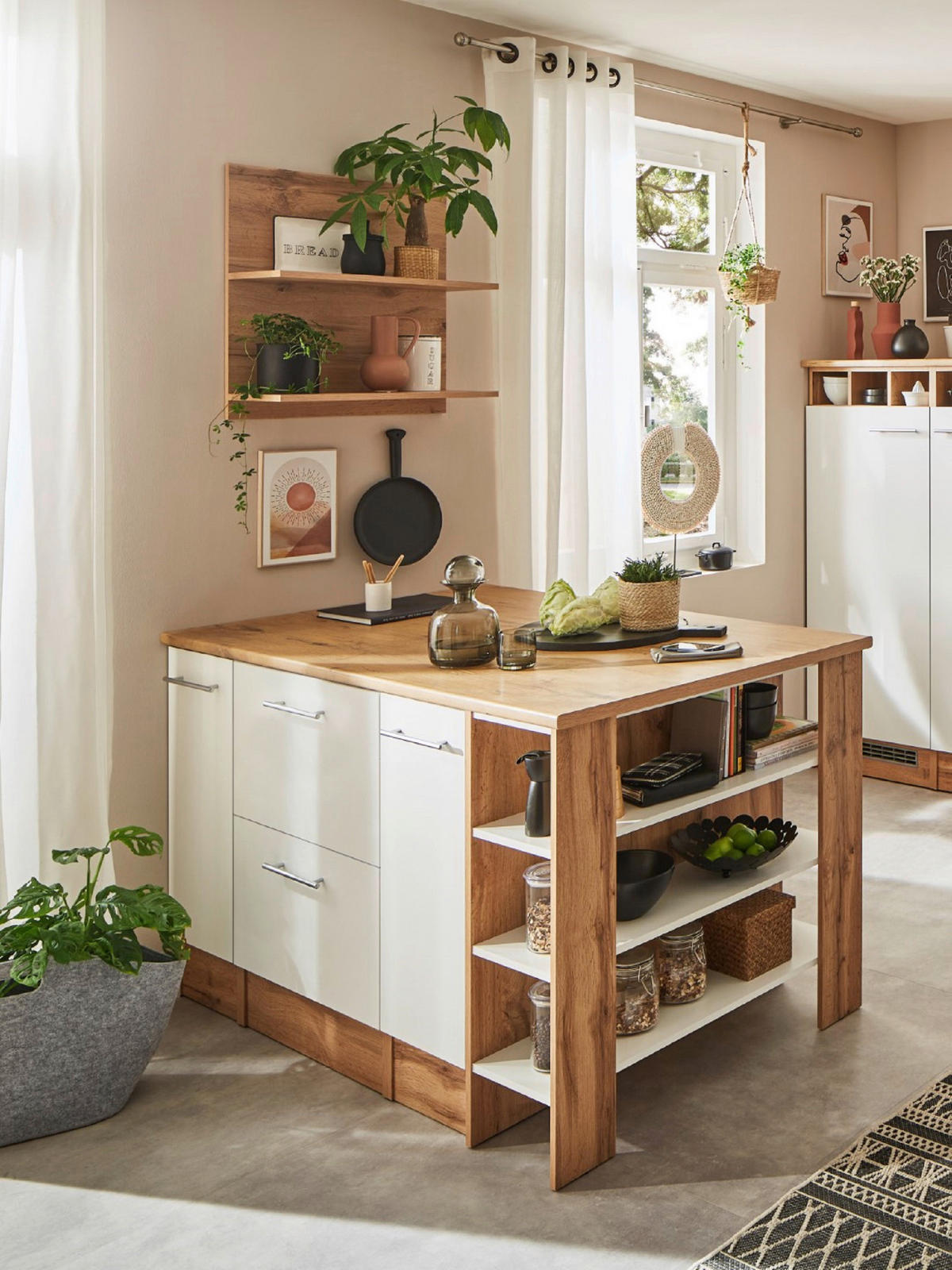 MODULKÖK 280-150 cm   i vit  - vit/skogsek, Design, metall/trämaterial (280-150cm) - Respekta