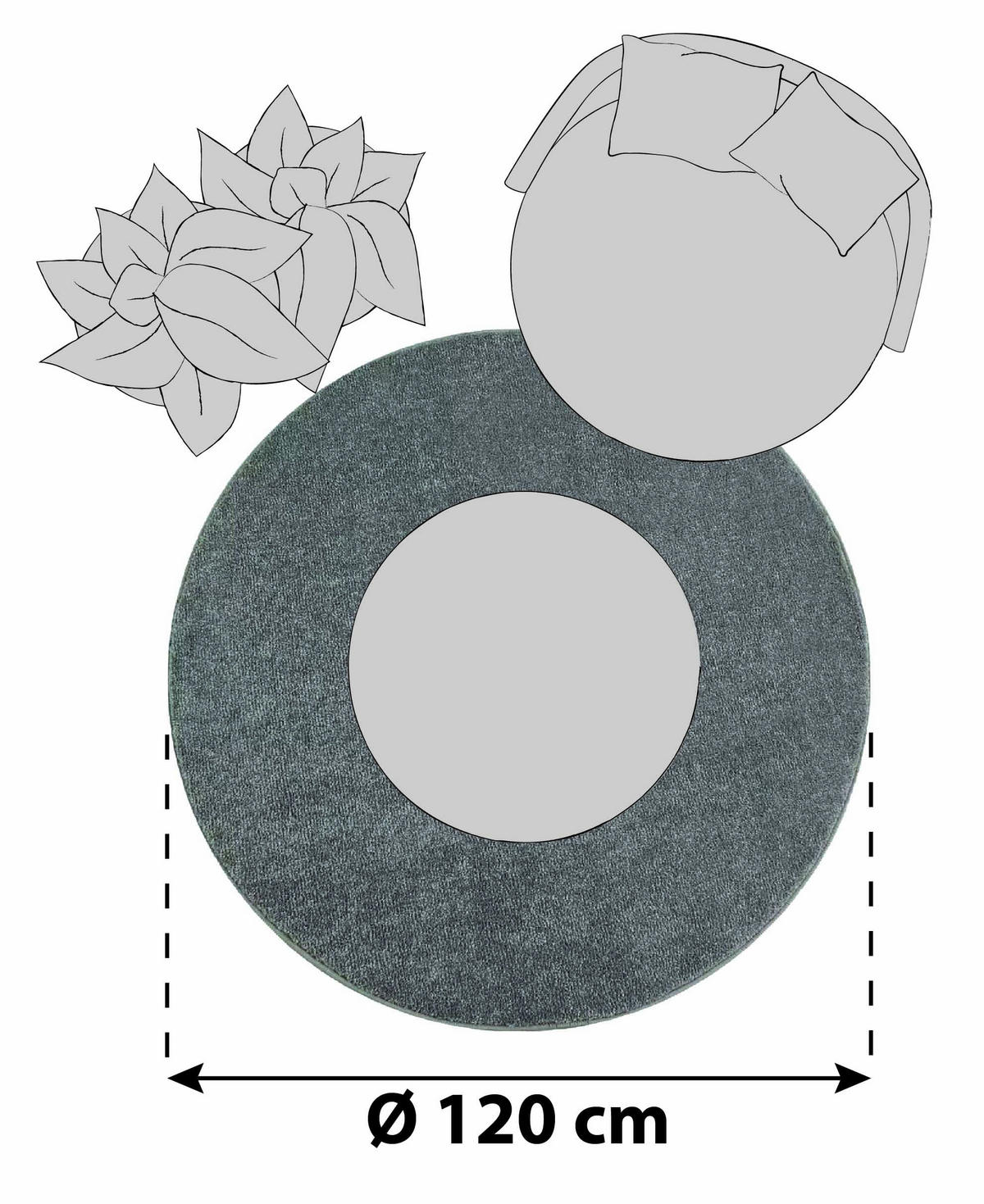 HOCHFLORTEPPICH 120 cm ATA 7000 Beige  - Beige, Design, Textil (120cm) - Novel