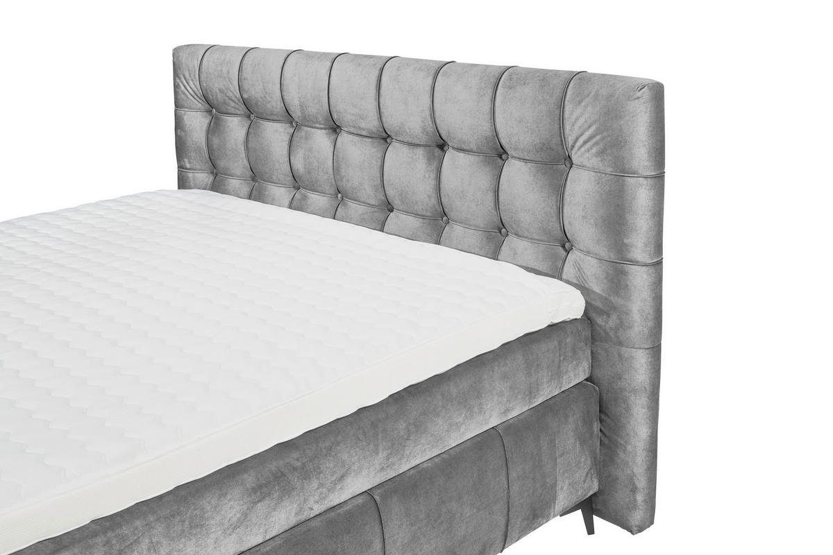 BOXSPRINGBETT 180/200 cm  in Grau  - Schwarz/Grau, Konventionell, Kunststoff/Textil (180/200cm) - Modante