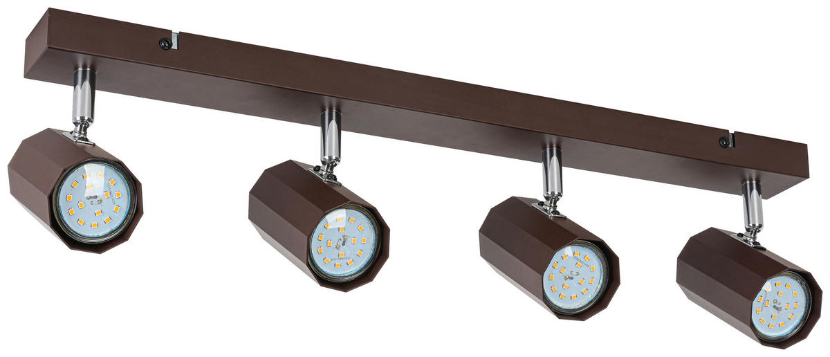 DECKENLEUCHTE 57/14,5/10,5 cm   - Chromfarben/Mokka, Trend, Kunststoff/Metall (57/14,5/10,5cm) - Novel